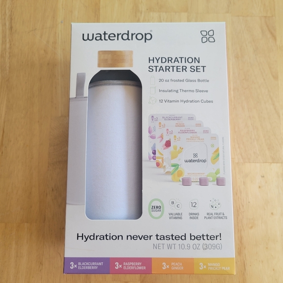 Waterdrop Other - New Waterdrop Hydration Starter exp 8/24 Set with Frosted Glass Bottle